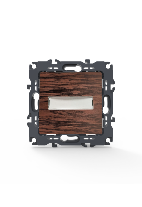 PRIME 1 GANG PUSH BUTTON & NAMEPLATE LED LAMP (12VAC) SCREWLESS 1P 10A 250VAC IP20 WOOD