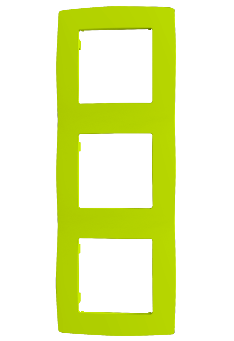 PRIME 3 GANG FRAME IP20 LIGHT GREEN