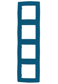 PRIME 4 GANG FRAME IP20 AZURE