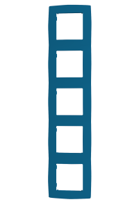 PRIME 5 GANG FRAME IP20 AZURE