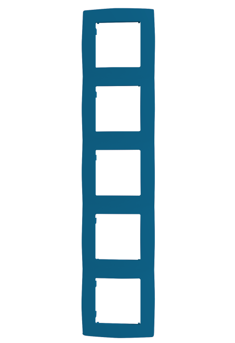PRIME 5 GANG FRAME IP20 AZURE