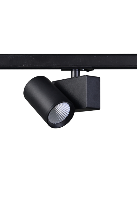 BLACK LED TRACK LUMINAIRE 20W 4000K 1-PHASE 38° 2100LM 230V AC Ra80