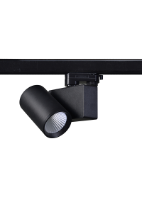 BLACK LED TRACK LUMINAIRE 20W 3000K 3-PHASE 38° 2000LM 230V AC Ra80