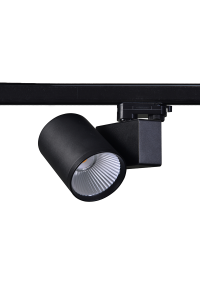 BLACK LED TRACK LUMINAIRE 40W 4000K 3-PHASE 38° 4200LM 230V AC Ra80