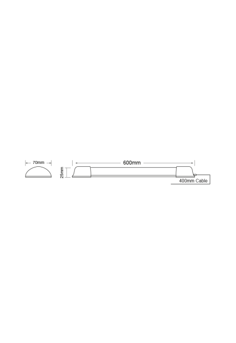 LED LINEAR LUMINAIRE 18W 1400LM 3000K 120° 230V AC IP44 Ra>80 30.000HRS