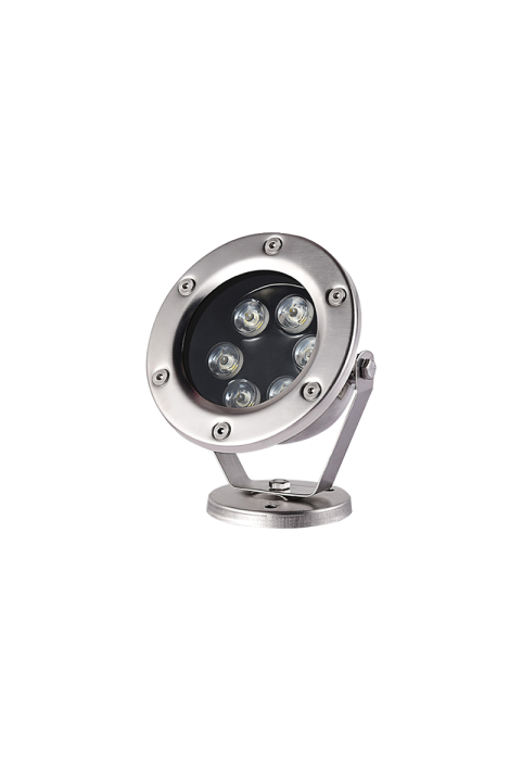 ^LED LUMINAIRE SS304 IP68 6W RGB RF 60° 12V AC Ra>80 30.000HRS