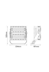 LED HIGH POWER FLOOD LUMINAIRE 240W, 37200LM, 5000K, 60°, 230V AC , IP66, IK10