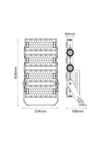 LED ПРОЖЕКТОР 480W, 74400LM, 5000K, 60°, 230V AC, IP65, IK10