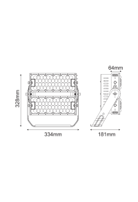 LED HIGH POWER FLOOD LUMINAIRE 240W, 37200LM, 5000K, 40°, 230V AC , IP66, IK10