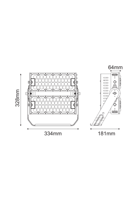 LED HIGH POWER FLOOD LUMINAIRE 240W, 37200LM, 5000K, 40°, 230V AC , IP66, IK10