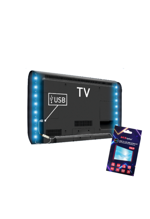 USB TV LED SMD STRIP KIT RGB 2X50CM 2X2.4W IP65 WITH WIRE BUTTON CONTROLLER