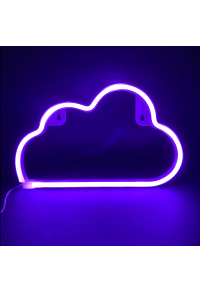 ОБЛАК, 48 НЕОНОВИ LED СВЕТЛИНИ С БАТЕРИЯ (3xAA)/USB, ЛИЛАВ, IP20, 29.5x2x18.5cm