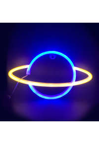 CELESTIAL BODY, 116 НЕОНОВИ LED СВЕТЛИНИ С БАТЕРИЯ (3xAA)/USB, ЗЛАТО И СИН, IP20, 17.5x2x30cm