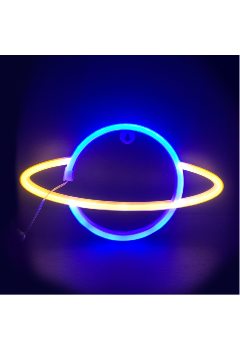 CELESTIAL BODY, 116 НЕОНОВИ LED СВЕТЛИНИ С БАТЕРИЯ (3xAA)/USB, ЗЛАТО И СИН, IP20, 17.5x2x30cm