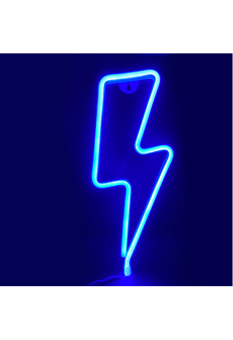 ФЛАШ, 98 НЕОНОВИ LED СВЕТЛИНИ С БАТЕРИЯ (3xAA)/USB, СИН, IP20, 34x2x13cm