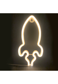 РАКЕТА, 87 НЕОНОВИ LED СВЕТЛИНИ С БАТЕРИЯ (3xAA)/USB, WW, IP20, 13.5x2x27cm