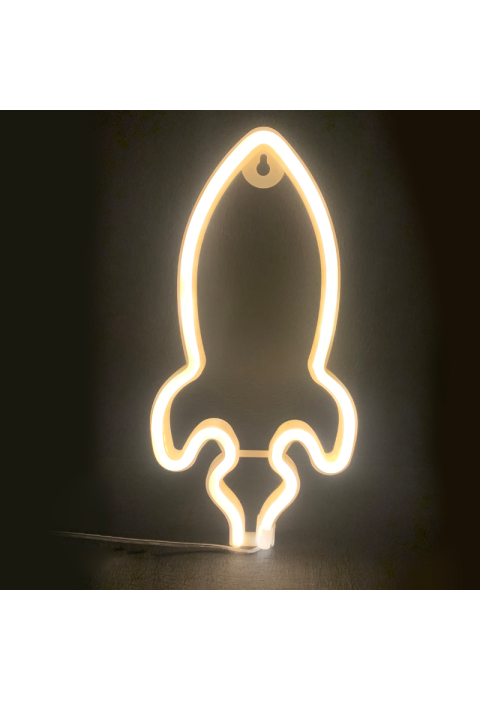 РАКЕТА, 87 НЕОНОВИ LED СВЕТЛИНИ С БАТЕРИЯ (3xAA)/USB, WW, IP20, 13.5x2x27cm