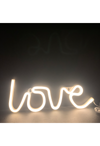 LOVE, 118 НЕОНОВИ LED СВЕТЛИНИ С БАТЕРИЯ (3xAA)/USB, WW, IP20, 35.5x2x13cm