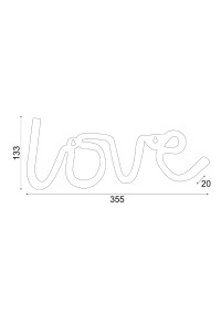 LOVE, 118 НЕОНОВИ LED СВЕТЛИНИ С БАТЕРИЯ (3xAA)/USB, WW, IP20, 35.5x2x13cm