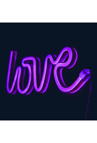 LOVE, 118 НЕОНОВИ LED СВЕТЛИНИ С БАТЕРИЯ (3xAA)/USB, РОЗОВ, IP20, 35.5x2x13cm