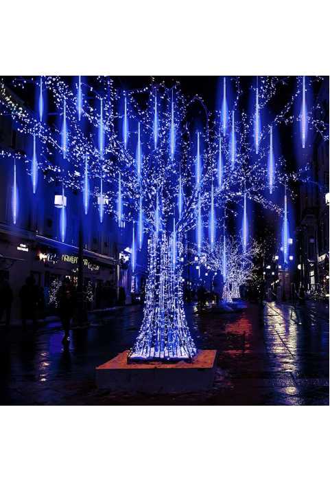 "КОКИЧЕ" 180 CW LED СВЕТЛИНИ, 18LX10DROPS LENGHT30CM, ПРИЛЕП. (3ΧΑΑ), 6/18 ТАЙМЕР IP44, 3.6m+40cm TRAN/RENT КАБЕЛ