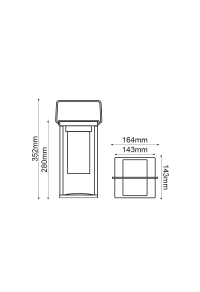 ^LED SMD TABLE BATTERY LUMINAIRE 3W 150LM 180° 3.000K DARK GREY CRI80 IP54