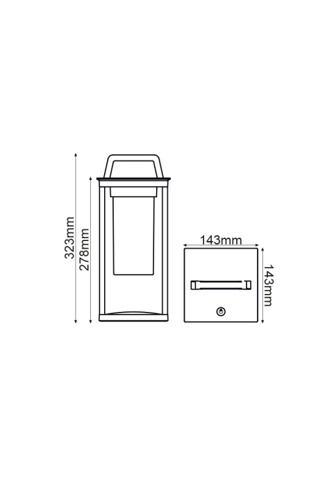 ^LED SMD TABLE SOLAR BATTERY LUMINAIRE 3W 150LM 180° 3.000K DARK GREY CRI80 IP54