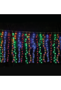 360 LED ЗАВЕСА СВЕТЛИНИ 20 УЖИЛВАНИЯ х 18 светодиода, MULITCOLOR, ADAP. 31VDC & CONNEC. MAX 2 КОМПЛЕКТ, IP44 200x200cm TRAN / NT КАБЕЛ 