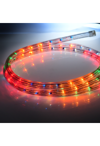 МНОГОЦВЕТНА 3-ЖИЧНА LED ВЪЖЕНА СВЕТЛИНА, МАКАРА 50m 36L / m CUT PER 2m IP44 + 3 SET АКСЕСОАРИ 