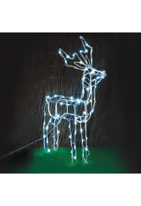 "СТОЯЩ ЕЛЕН" 100 LED МОТИВ НИЗ СВЕТЛИНИ CW, ADAP. 31VDC & 8 ФУНКЦИИ, IP44, 66x31x80cm, 5m БЯЛ КАБЕЛ