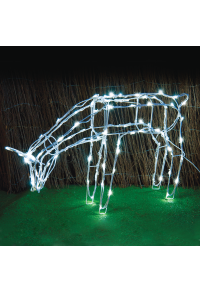 "ХРАНЕНЕ НА ЕЛЕНИ" 100 LED МОТИВ НИЗ СВЕТЛИНИ CW, ADAP. 31VDC & 8 ФУНКЦИИ, IP44, 70x14x41cm, 5m БЯЛ КАБЕЛ