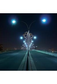 ПОЛОВИН КОЛЕДА ДЪРВО", 252 &200 LED LED УЛИЦА ПОЛЮС МОТИВ 7m 2-ТЕЛЕНО ВЪЖЕ + НИЗ СВЕТЛИНИ, CW + ЖЪЛТ СТАБИЛЕН, IP44, 750x200CM, 1.5m ОЛОВО КАБЕЛ