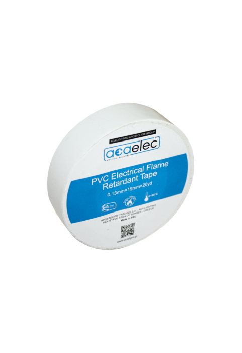 ^ ELECTRICAL PVC TAPE ACAELEC WHITE 0.13mmx19mmx20yds