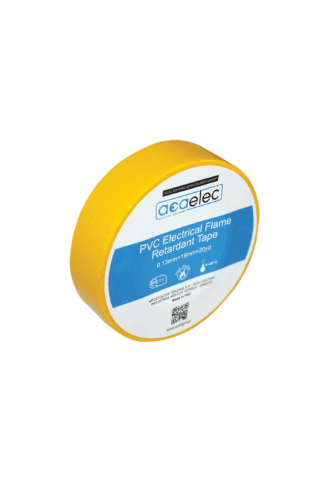 ^ ELECTRICAL PVC TAPE ACAELEC YELLOW 0.13mmx19mmx20yds