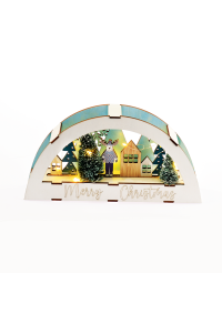 "ДЪРВЕНИ ДЕКО КОЛЕДА" 10 LED WW ПРИЛЕП (2xAAA) IP20 26x5.5x13.5cm