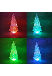 "КРИСТАЛНО ПЛАСТМАСОВО ДЪРВО" 1 RGB LED ПРИЛЕП (3xAAA) ФУНКЦИЯ ПРОМЯНА НА ЦВЕТА IP20 Φ10x25cm