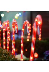 "4 CANDY STAKES" 40 WW LED СВЕТЛИНИ 8 ФУНКЦИИ АДАПТИРАТ (4.5V) IP44 L1.5m * Φ2.5cm * H60cm 0.5m ЗЕЛЕН ВОДЕЩ КАБЕ