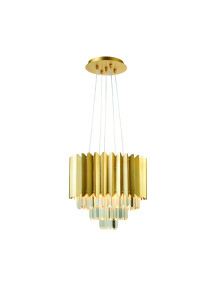 ПОЛИЛЕЙ ACA LIGHTING / LAMP 5XE14 CRYSTAL + GOLD METAL D40XH100CM EMPIRE