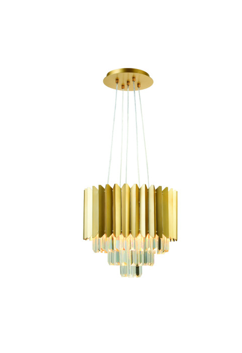 ПОЛИЛЕЙ ACA LIGHTING / LAMP 5XE14 CRYSTAL + GOLD METAL D40XH100CM EMPIRE