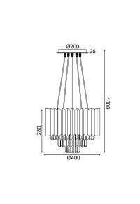 ПОЛИЛЕЙ ACA LIGHTING / LAMP 5XE14 CRYSTAL + GOLD METAL D40XH100CM EMPIRE