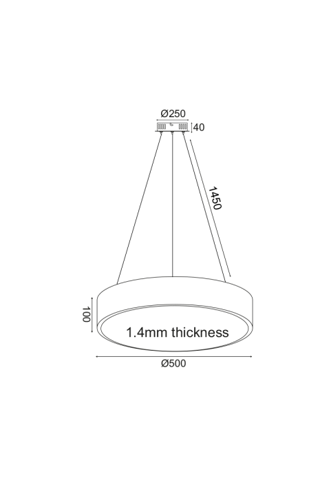 ПЕНДЕЛ ЛЕД 50W 4000LM 3000K ЧЕРНО МЕТАЛНО D50XH135CM OPTIMUS