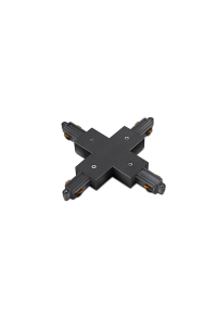 CONNECTOR CROSS FOR TRACK 2 WIRES BLACK