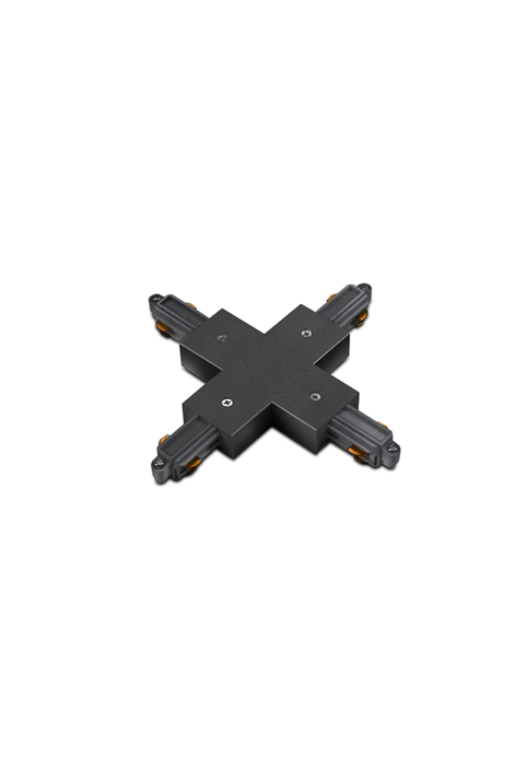 CONNECTOR CROSS FOR TRACK 2 WIRES BLACK