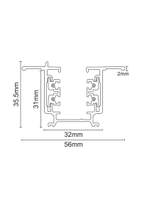 RECESSED TRACK 4 CABLE 1 METER BLACK