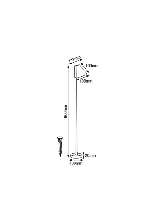 GU10 POST LUMINAIRE 230V AC DARK GREY IP65 MAX.20W WITH SPIKE AND BASE