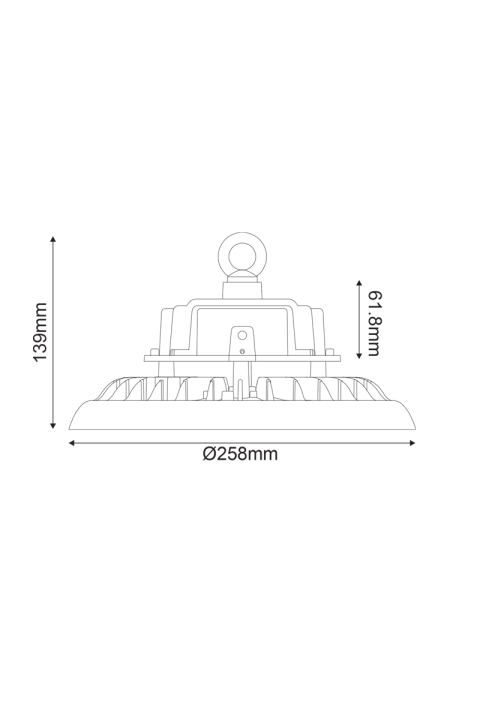 ^LED HIGH BAY ASTREK DIM 1-10V 100W 13.000LM 5000K 90° 230V AC IP65 Ra>80 50.000HRS
