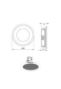 RECESSED WHITE ROUND LED SPOT 2W 4000K 160Lm 230V AC 100° Ra80