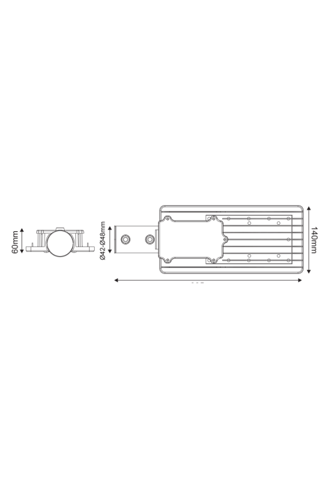 LED STREET LUMINAIRE 30W 3000LM 4000K 120X50˚ CLASS I 230V AC IP66