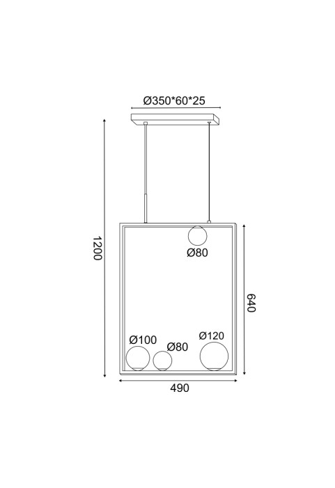 ПЕНДЕЛ 4xG9 QUADRO ЧЕРЕН МЕТАЛ +БЯЛО СТЪКЛО 49Χ12Χ120CM