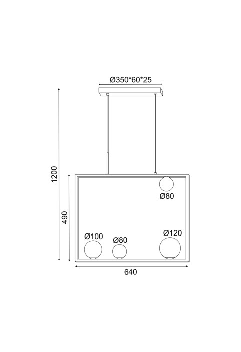 ПЕНДЕЛ 4xG9 QUADRO  ЧЕРЕН МЕТАЛ +БЯЛО СТЪКЛО 64Χ12Χ120CM